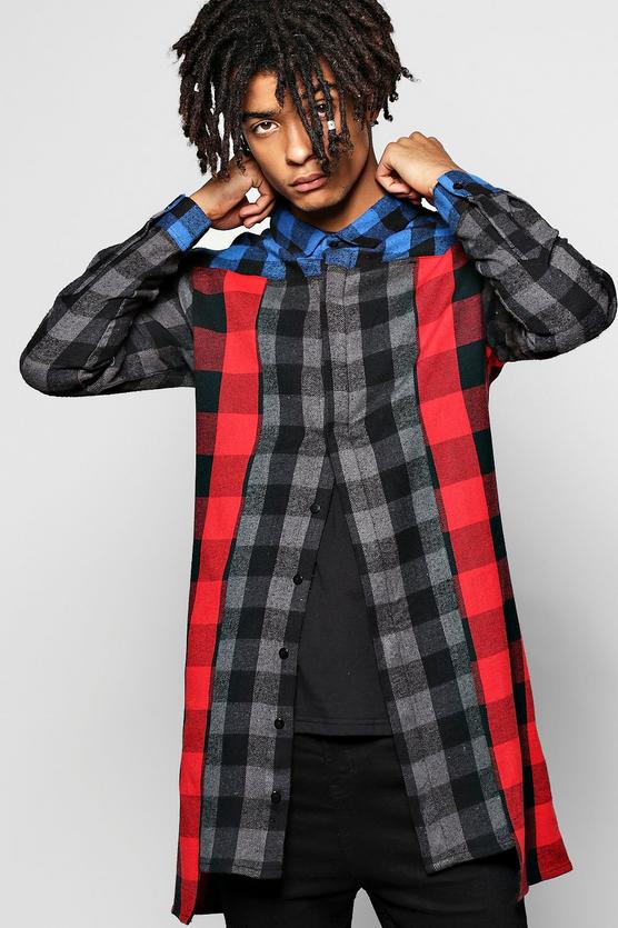 Contrast Panel Check Shirt